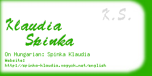 klaudia spinka business card